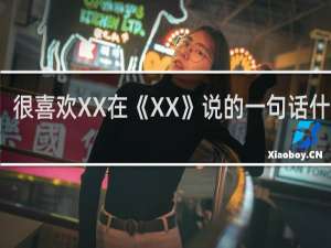 很喜欢XX在《XX》说的一句话什么梗