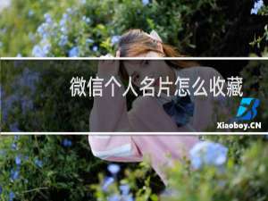 微信个人名片怎么收藏