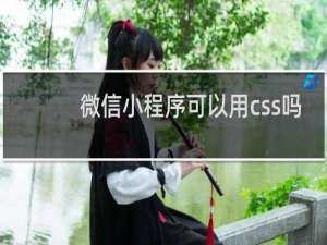 微信小程序可以用css吗