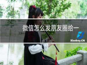 微信怎么发朋友圈给一个人看（微信怎么发朋友圈）