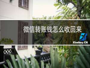 微信转账钱怎么收回来
