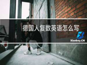 德国人复数英语怎么写