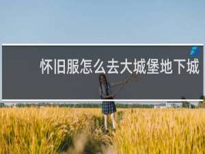 怀旧服怎么去大城堡地下城