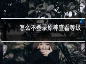 怎么不登录原神查看等级