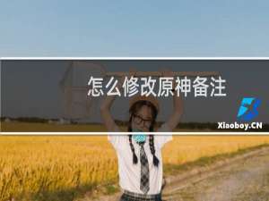 怎么修改原神备注