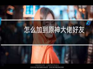 怎么加到原神大佬好友