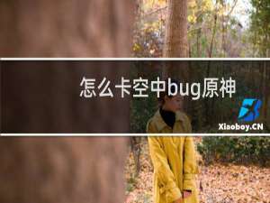 怎么卡空中bug原神