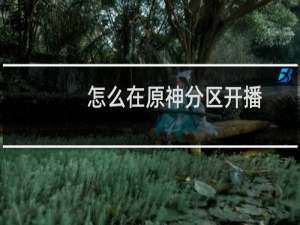 怎么在原神分区开播