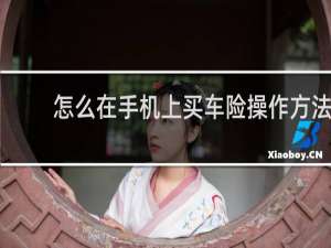 怎么在手机上买车险操作方法