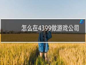 怎么在4399做游戏公司