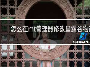 怎么在mt管理器修改星露谷物语