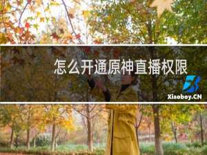 怎么开通原神直播权限