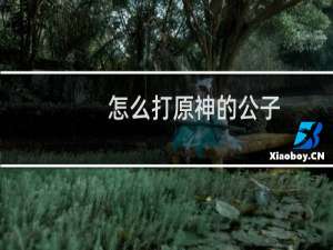 怎么打原神的公子
