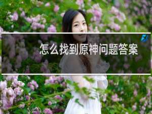 怎么找到原神问题答案