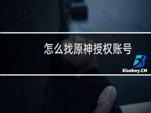 怎么找原神授权账号