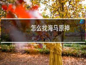 怎么找海马原神