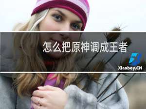 怎么把原神调成王者