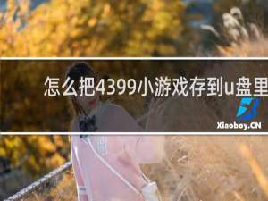 怎么把4399小游戏存到u盘里