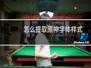 怎么提取原神字体样式