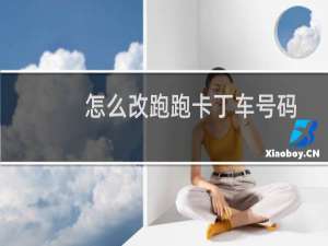 怎么改跑跑卡丁车号码