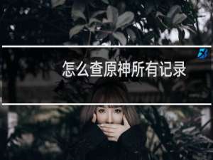 怎么查原神所有记录