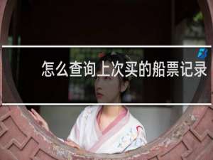 怎么查询上次买的船票记录