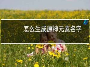 怎么生成原神元素名字