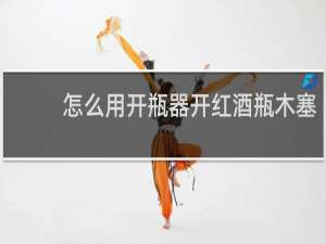 怎么用开瓶器开红酒瓶木塞