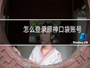 怎么登录原神口袋账号
