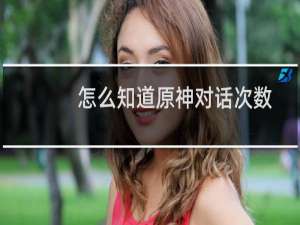 怎么知道原神对话次数