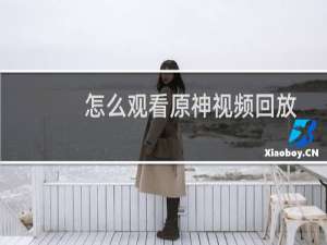 怎么观看原神视频回放