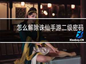 怎么解除诛仙手游二级密码