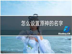 怎么设置原神的名字