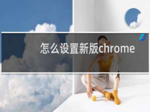 怎么设置新版chrome