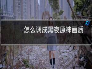 怎么调成黑夜原神画质