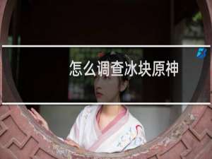 怎么调查冰块原神