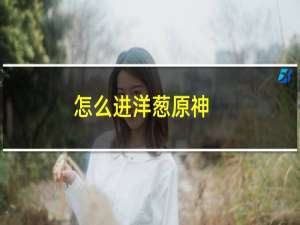 怎么进洋葱原神