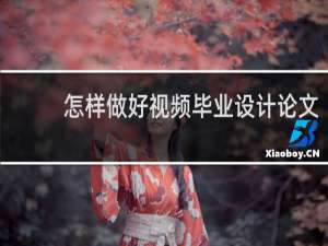 怎样做好视频毕业设计论文
