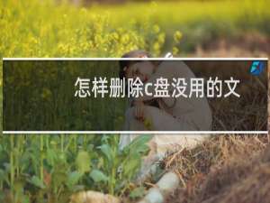 怎样删除c盘没用的文件