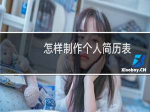 怎样制作个人简历表