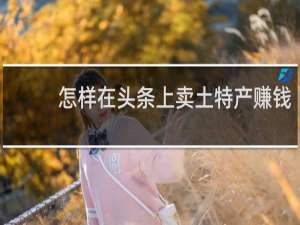 怎样在头条上卖土特产赚钱