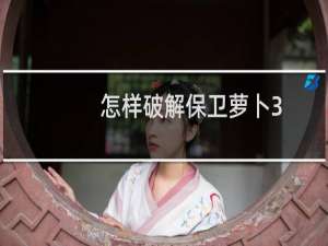 怎样破解保卫萝卜3