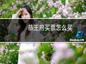 恭王府买票怎么买