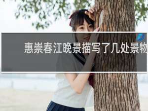 惠崇春江晚景描写了几处景物