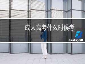 成人高考什么时候考