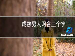 成熟男人网名三个字