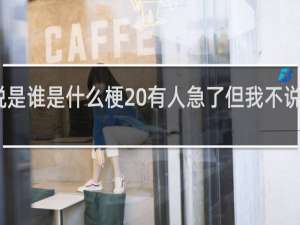 我不说是谁是什么梗 有人急了但我不说是谁什么梗