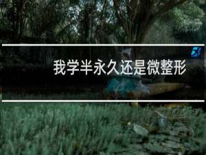 我学半永久还是微整形