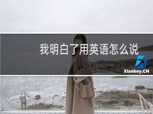 我明白了用英语怎么说