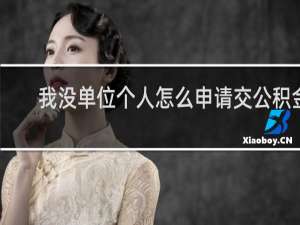 我没单位个人怎么申请交公积金